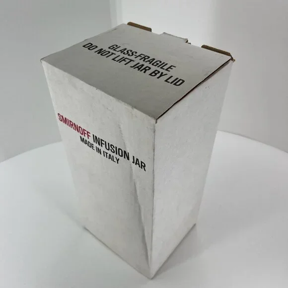 Smirnoff Infusion Jar Made In Italy Green Glass W/ Lid New Boxed - Picture 16 of 16